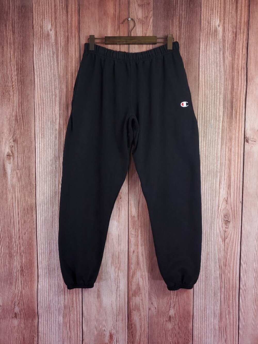 Champion Reverse Weave Sweatpants Mens Large Heavyweight Fleece Pants Black GF71